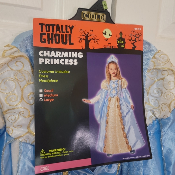 NEW Girls Blue Princess Costume Size 10-12 - Picture 3 of 10